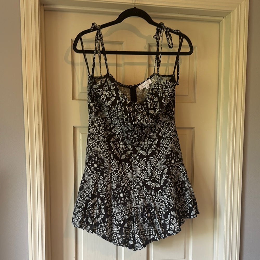 Never worn! Floral Black and White Women's Romper